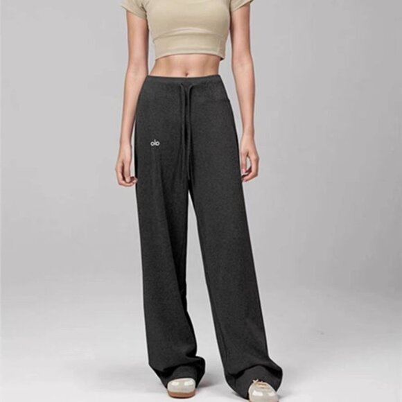 ALO Yoga lazy and relaxed loose glutinous rice knit pants - Picture 1 of 6
